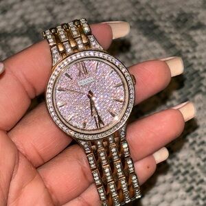 Bulova Pave Crystal (Pink) Gold Watch - 98L235